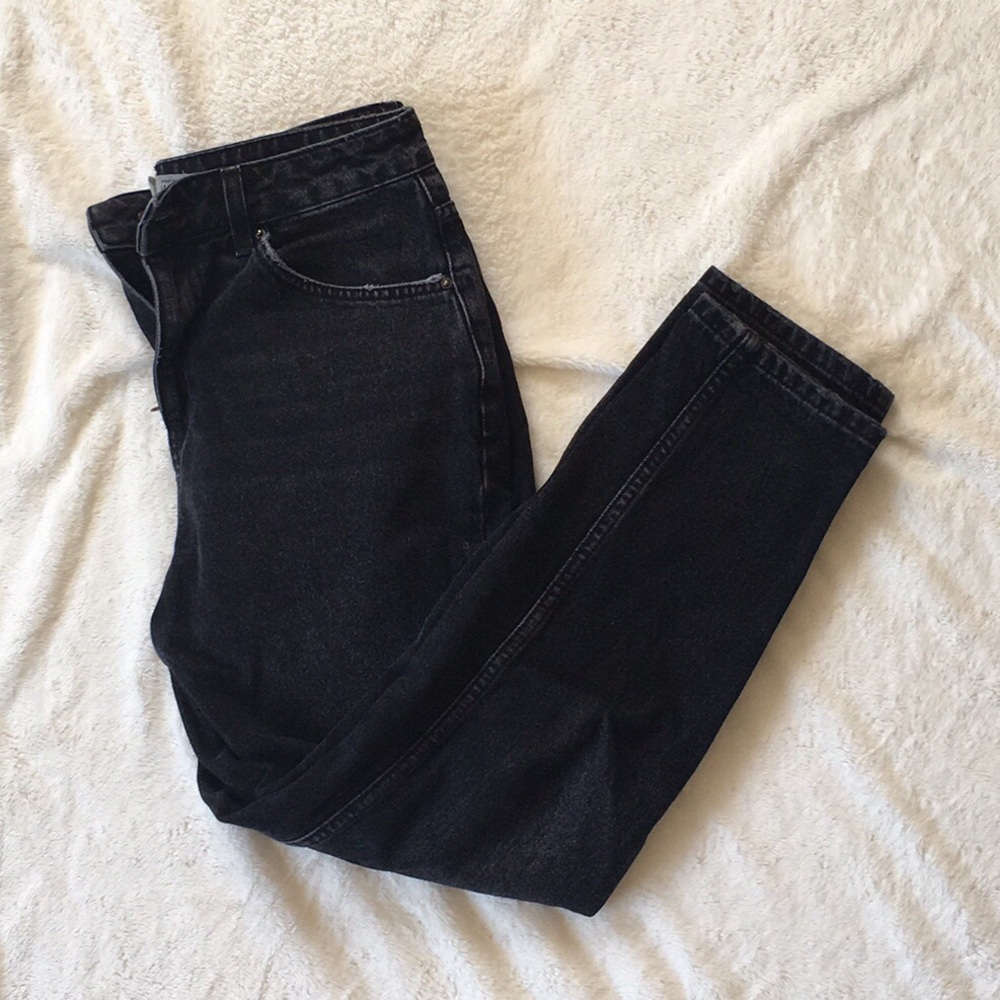 Topshop Petite Charcoal Mom Jeans